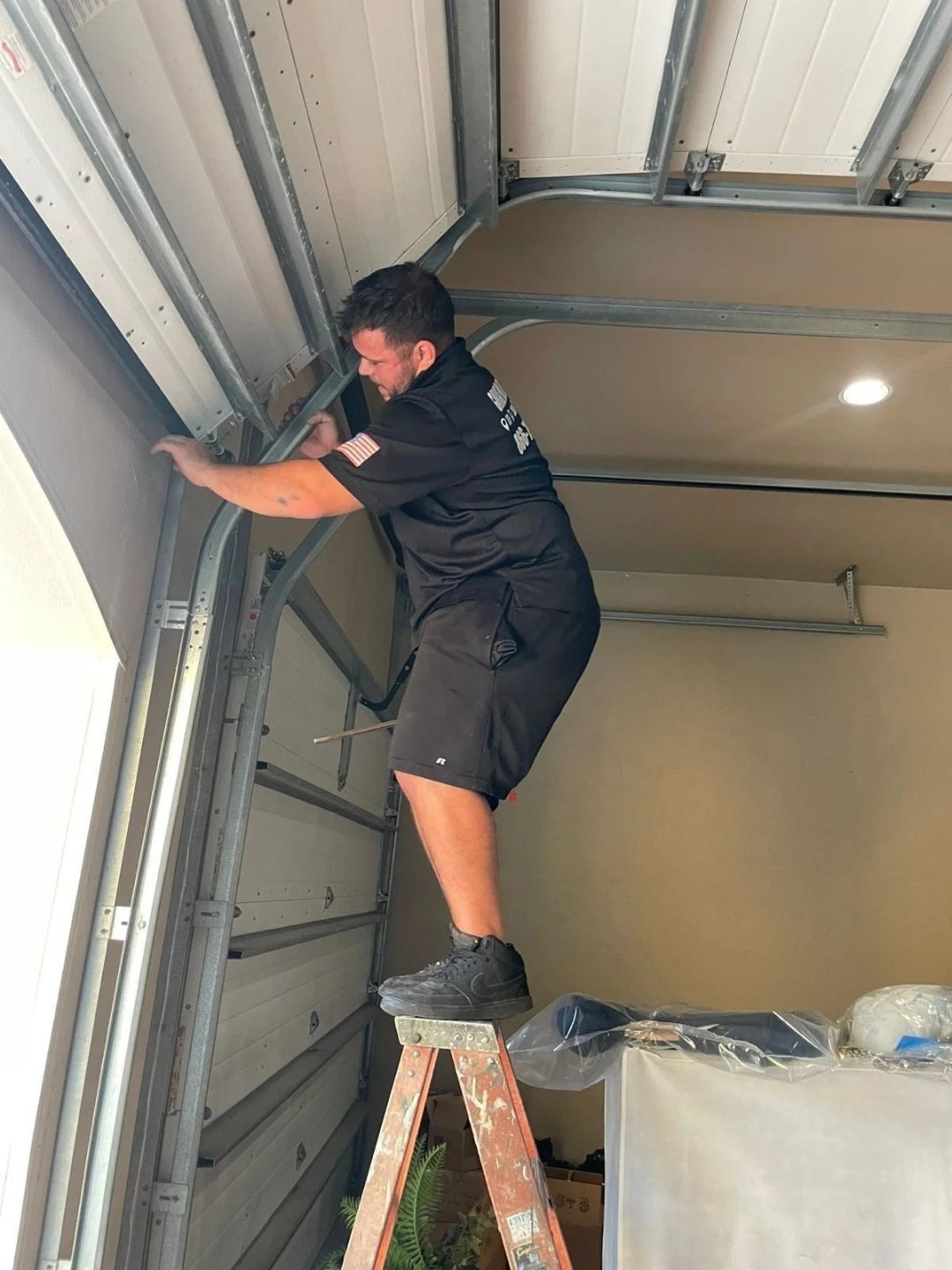 Garage door repair work